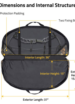 CVLIFE Compound Bow Case featuring height exterior length: 37" in camo