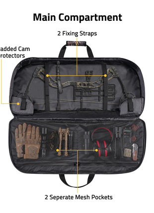 CVLIFE Bow Case featuring padded cam protectors 2 seperate mesh pockets 37"x17.3"