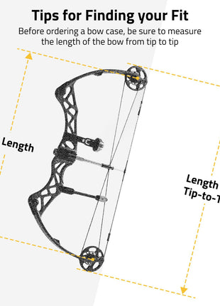 CVLIFE Compound Bow Case featuring the length of the bow from tip to tip in black