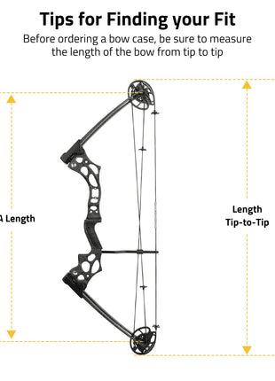 CVLIFE Compound Bow Case featuring the length of the bow from tip to tip in black