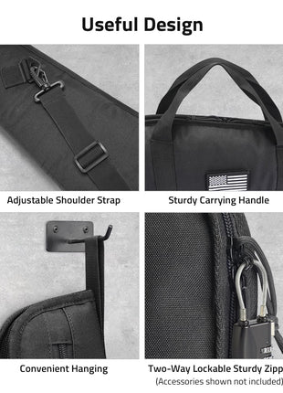CVLIFE Gun Case Hunting featuring adjustableshoulderstrap sturdy carrying handle in black