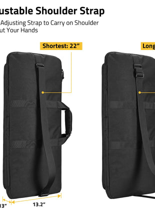 CVLIFE Rifle Pistol Case featuring adjustable shoulder strap in black