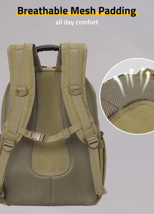 CVLIFE range bag featuring breathable mesh padding all day comfort in tan