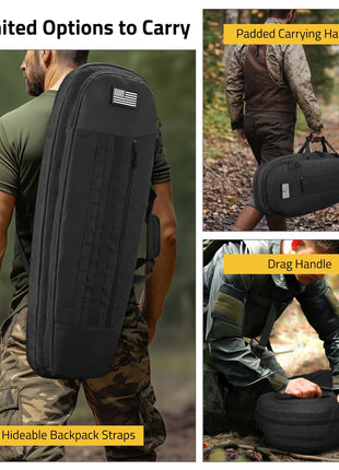 CVLIFE Sling Backpack featuring unlimited options to carry in black