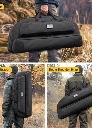 CVLIFE Bow Case featuring backpackstraps single shoulder strap in black
