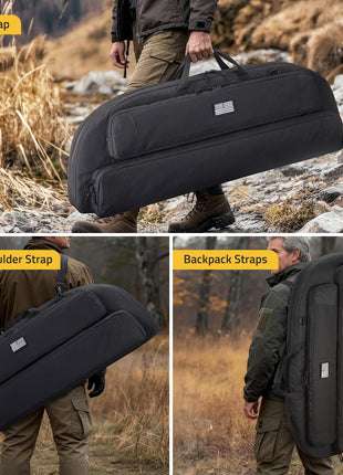 CVLIFE Bow Case featuring handlestrap single shoulder strap in black