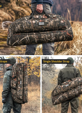 CVLIFE Bow Case featuring backpackstraps single shoulder strap in camo