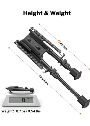 CVLIFE Bipod 6-9 Inches Rifle Bipods Compatible with Mlok