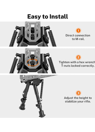 Easy to install bipod for hunting rifles
