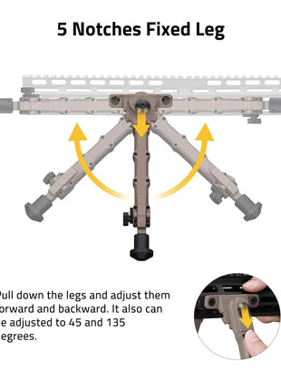CVLIFE Rifle Bipod featuring pull down the legs and adjust them in flat dark earth