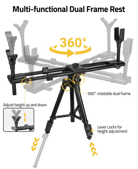 CVLIFE Crossbow Tripod Stick featuring adjust height up and down lever locksfor