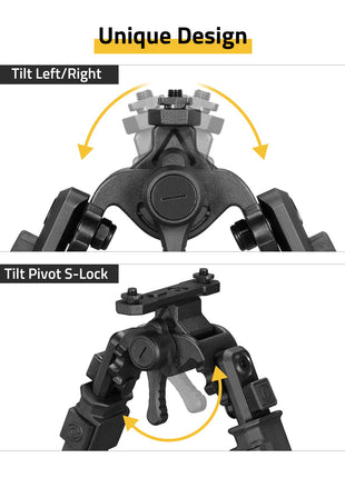 CVLIFE Bipod Quick Release featuring unique design tilt left/right M-Rail Bipod