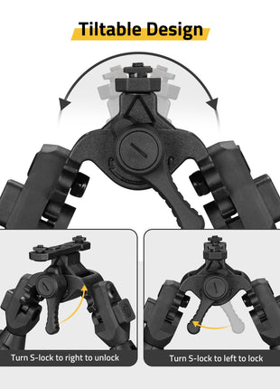 CVLIFE Picatinny Bipod featuring turn s-lock to right to unlock M-rail Bipod