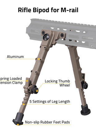 CVLIFE M-Rail Bipods featuring rifle bipod for m-rail in flat dark earth