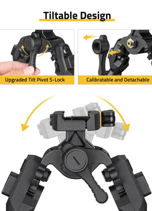 CVLIFE Tiltable Quick Release featuring tiltable design upgraded tiltpivots-lock Picatinny Bipod