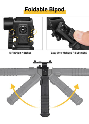 CVLIFE Bipod Quick Release featuring easy one-handed adjustment M-Rail Bipod