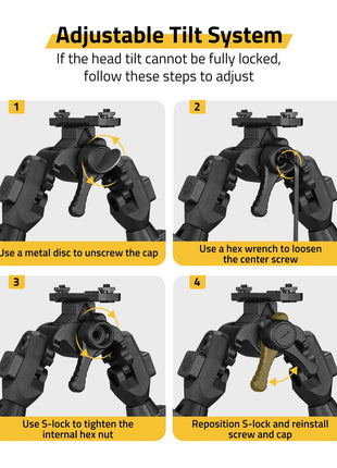 CVLIFE quick-release bipod featuring adjustable tilt system M-rail Bipod