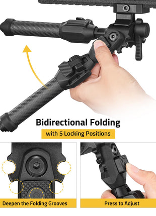 CVLIFE Rifle Bipod featuring bidirectional folding Picatinny Bipod