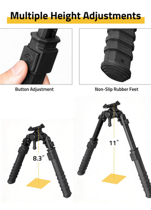 CVLIFE Quick Release featuring multiple height adjustments buttonadjustment M-Rail Bipod