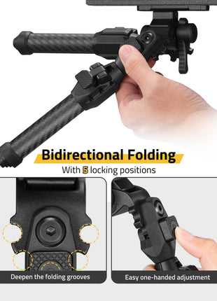 CVLIFE Rifle Bipod featuring deepen the folding grooves easy one-handed adjustment M-rail Bipod