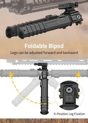 CVLIFE Bipod Quick Release featuring foldable bipod legs can be adjusted forward and backward Quick Release Picatinny Bipod