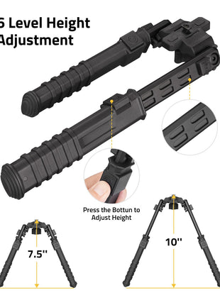 CVLIFE M-Rail Rifle Bipod with adjustment press the bottun to adjust height
