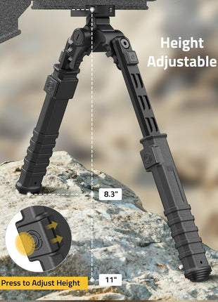 CVLIFE Bipod Quick Release featuring adjustable press to adjust height Quick Release Picatinny Bipod
