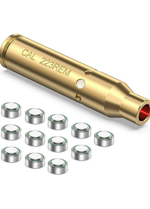 CVLIFE Bore Sight 223 5.56mm Red Laser Boresighter with 4 Sets of Batteries