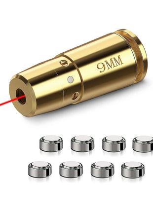 CVLIFE Bore Sight 9mm Red Laser Boresighter with 4 Sets of Batteries