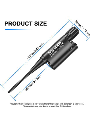 Size Details of Green Laser Bore Sight Kit