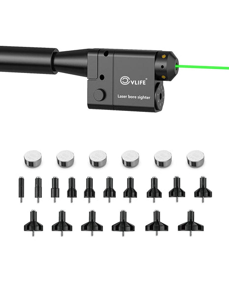 CVLIFE Bore Sight Kit Green Laser Boresighter with 16 Adapters