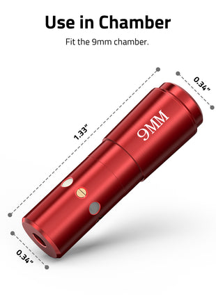 Red Laser Bore Sighter Fit the 9mm Chamber