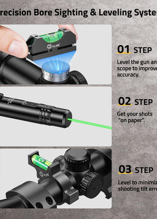CVLIFE Sight Laser featuring precision bore sighting & leveling system Green Laser & 30mm Scope Leveling Kit