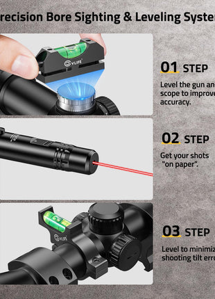 CVLIFE Sight Laser featuring precision bore sighting & leveling system Red Laser & 34mm Scope Leveling Kit