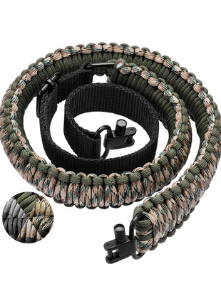 Camo Rifle Sling 550 Paracord Sling with Sling Swivels