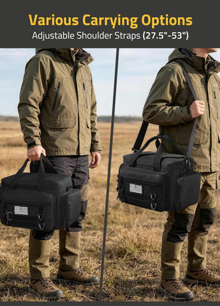 CVLIFE Carry Range Bag featuring various carrying options in black