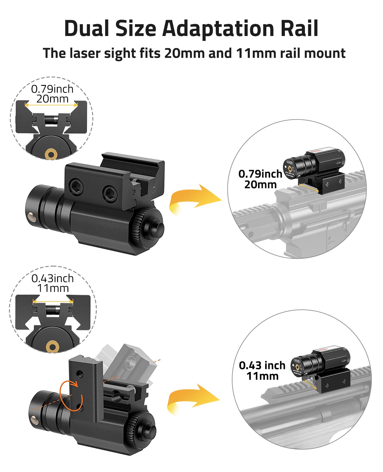 ADE Advanced Optics HG54R-FDE-1 Compact Red Laser Sight - Fits All Railed Handguns & Sub-Compacts