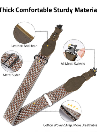 CVLIFE Cotton Weave Sling featuring thick comfortable sturdy material leather:anti-tear in mixed brown