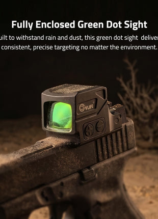CVLIFE Multi Reticle Red Dot Sight RMSC featuring fully enclosed green dot sight