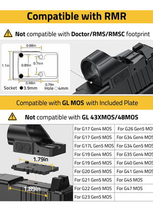 CVLIFE Dot Sight featuring not compatible with doctor/rms/rmsc footprint in green dot