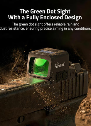 CVLIFE Multi Reticle Red Dot Sight RMSC featuring the green dot sight with a fully enclosed design
