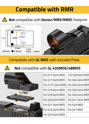 CVLIFE Dot Sight featuring not compatible with doctor/rms/rmsc footprint in red dot