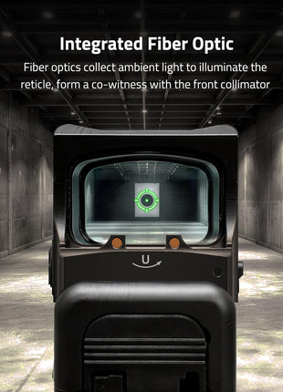 CVLIFE green dot sight featuring reticle, form a co-witness with the front collimator