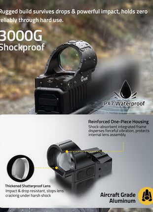 CVLIFE 40MOA 3-Reticle featuring shockproof cvife ipx7 waterproof in green dot