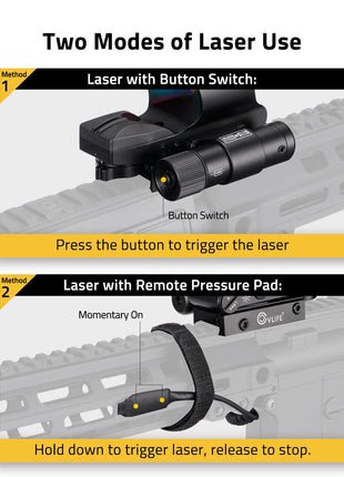 CVLIFE Pressure Pad Switch featuring hold down to trigger laser, release to stop in green laser