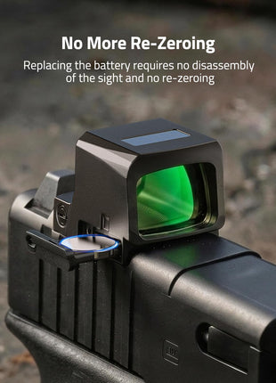 CVLIFE Sight for RMSC featuring replacing the battery requires no disassembly in green dot