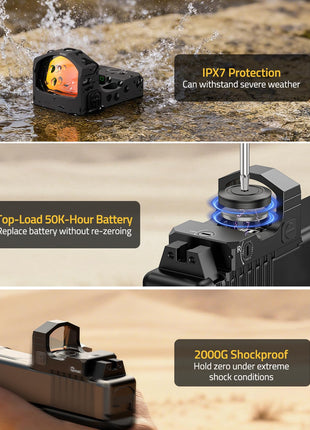 CVLIFE red dot sight featuring replace battery without re-zeroing