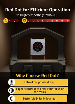 CVLIFE red dot sight featuring higher contrast to draw your focus on the reticle