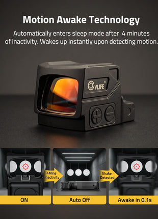 CVLIFE Red Dot Sight featuring motion awake technology
