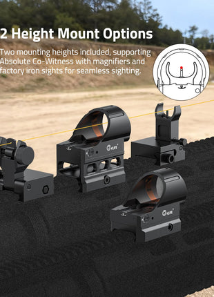 CVLIFE backup iron sights featuring two mounting heights included, supporting in red dot